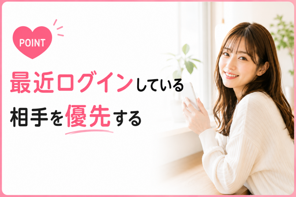 出会い系サイト 最近ログインしている相手を優先する