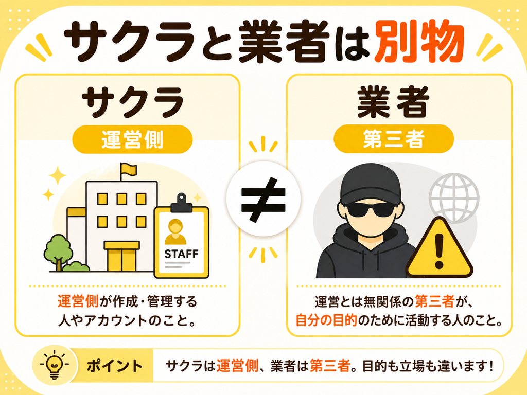 Jメール　サクラと業者は別物