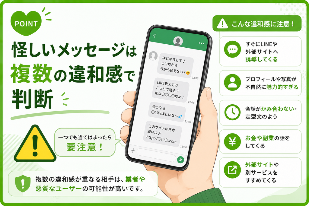 ハッピーメール　怪しいメッセージは複数の違和感で判断
