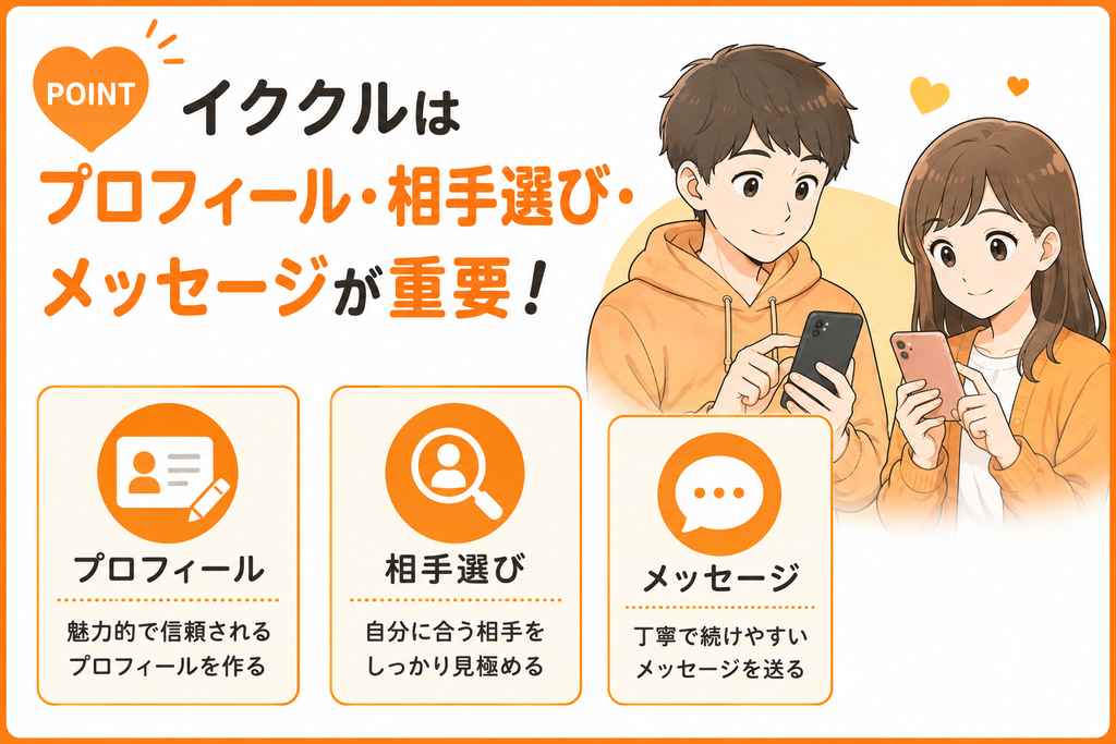 イククル　イククルはプロフィール・相手選び・メッセージが重要