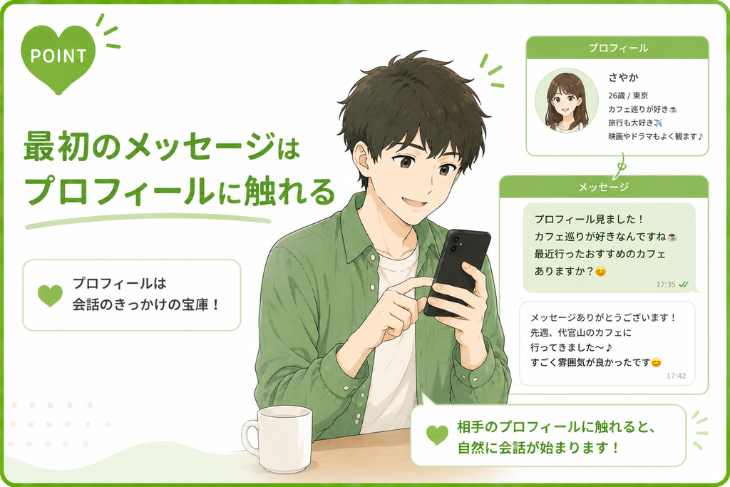 ハッピーメール 最初のメッセージはプロフィールに触れる