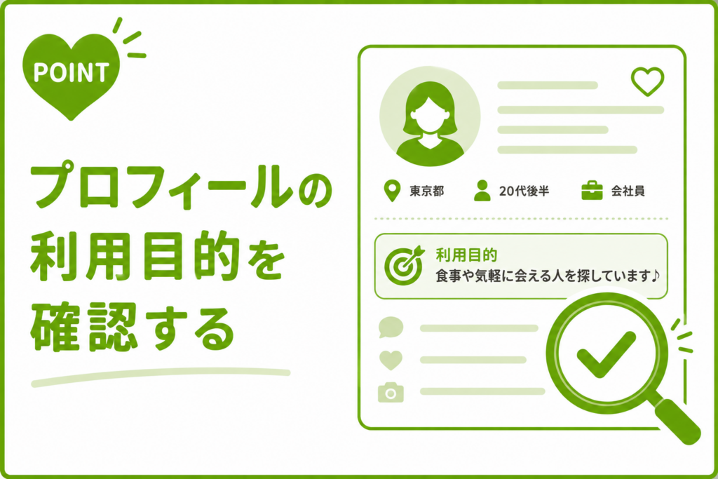 ハッピーメール プロフィールの利用目的を確認する