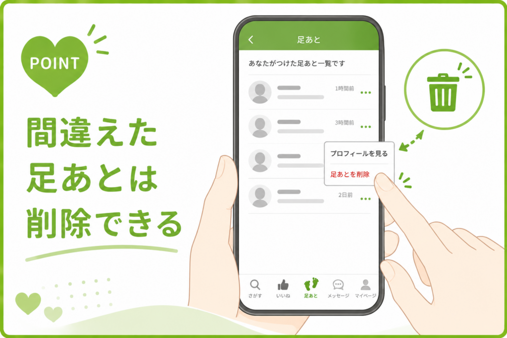 ハッピーメール 間違えた足あとは削除できる