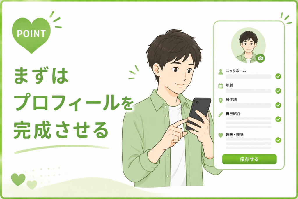 ハッピーメール まずはプロフィールを完成させ