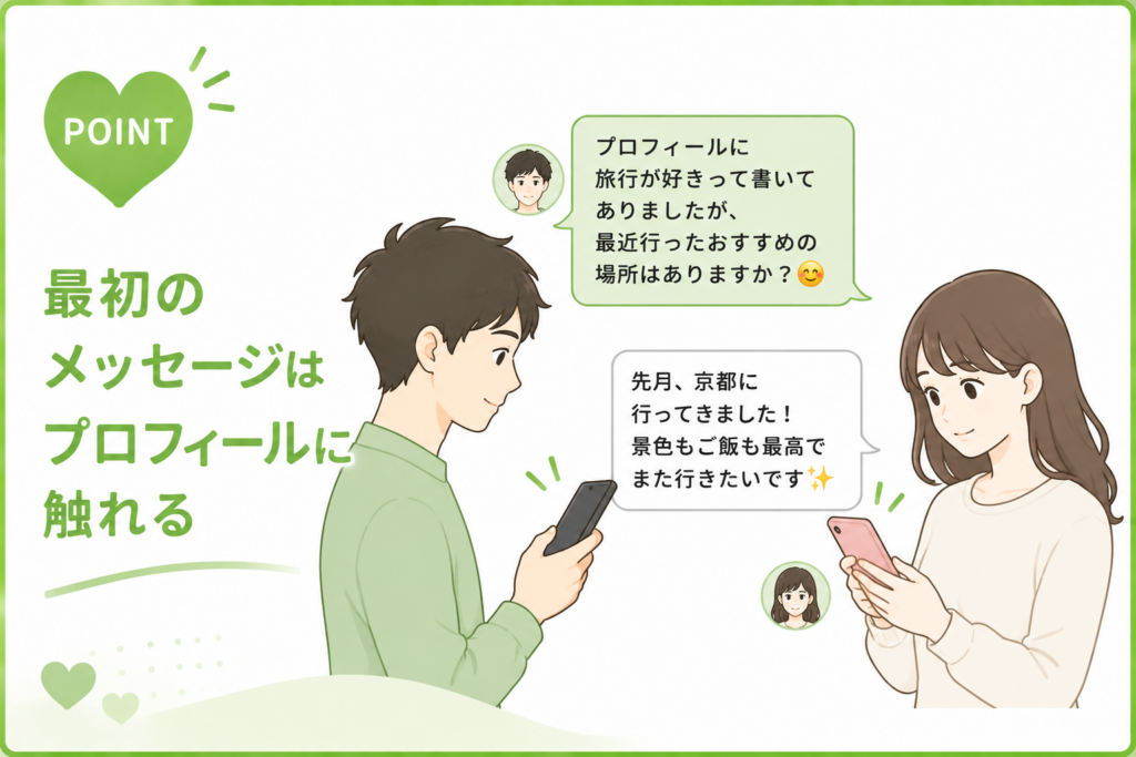 ハッピーメール 最初のメッセージはプロフィールに触れる
