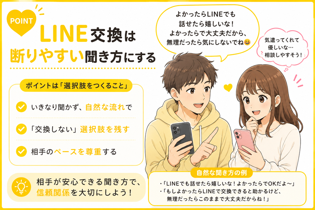 Jメール　LINE交換は断りやすい聞き方にする