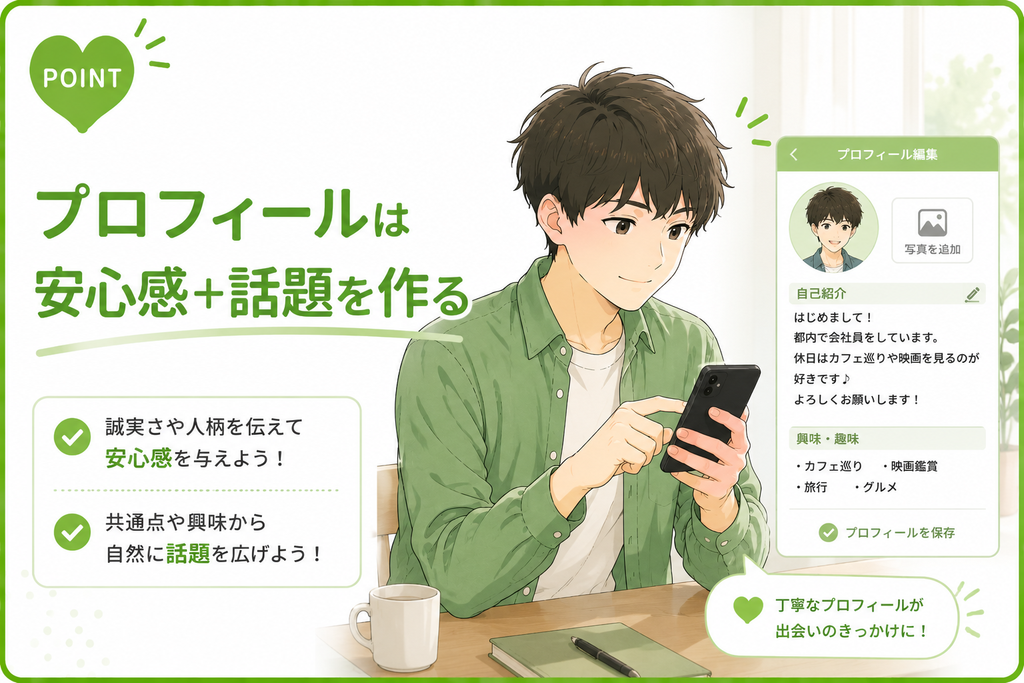 ハッピーメール プロフィールは安心感+話題を作る