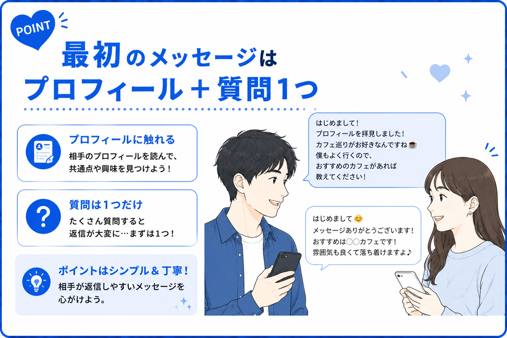YYC 最初のメッセージはプロフィール+質問1つ