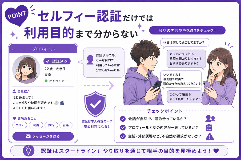 ワクワクメール セルフィー認証だけでは利用目的まで分からない