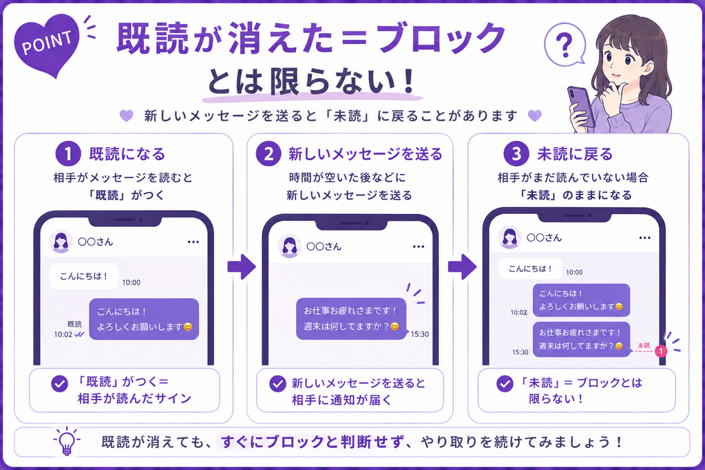 ワクワクメール 既読が消えた=ブロックとは限らない