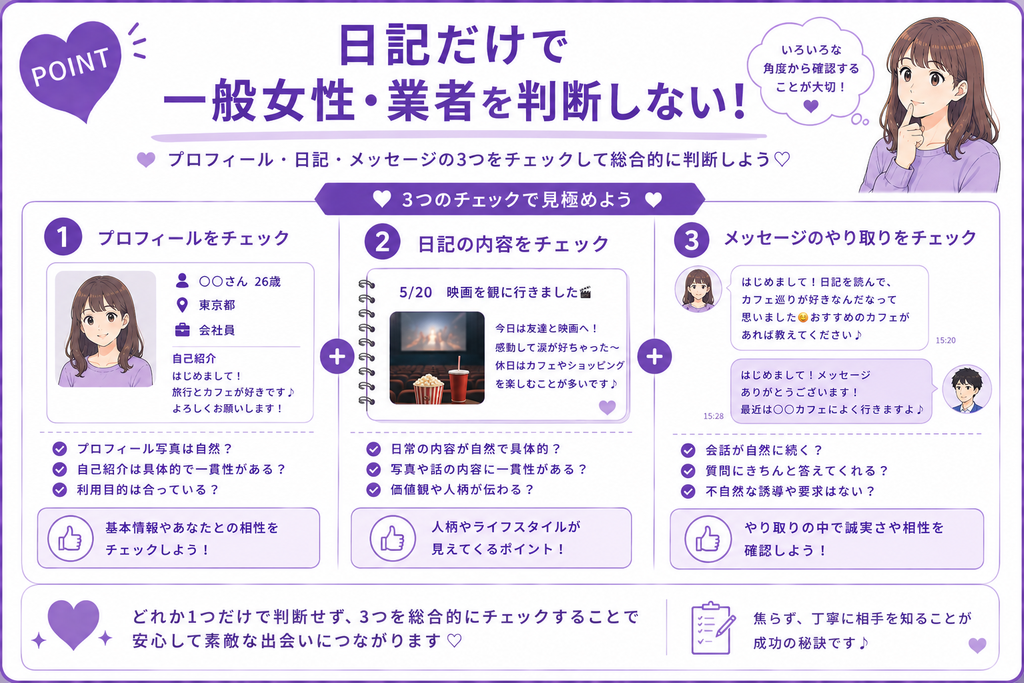 ワクワクメール 日記だけで一般女性・業者を判断しない