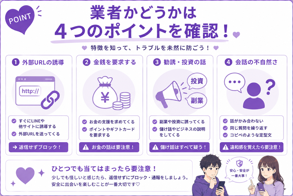 ワクワクメール 業者は外部URL・金銭・勧誘・会話を確認
