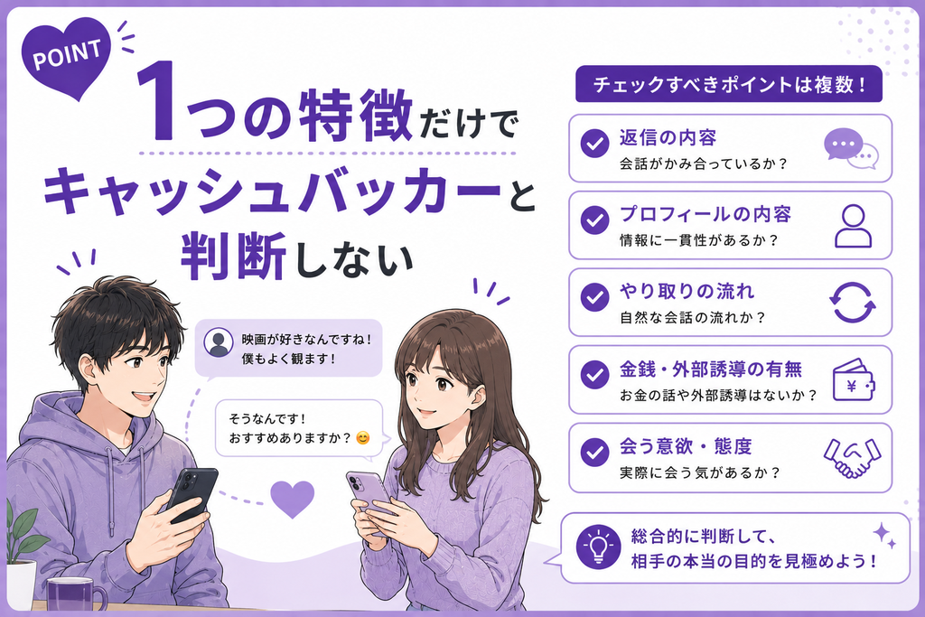 ワクワクメール 1つの特徴だけでキャッシュバッカーと判断しない