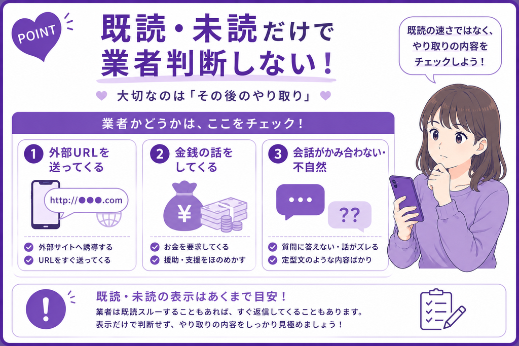 ワクワクメール 既読・未読だけで業者判断しない