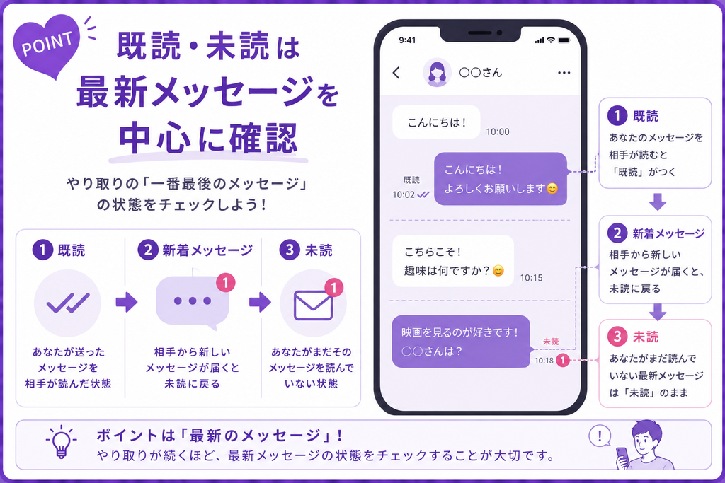 ワクワクメール 既読・未読は最新メッセージを中心に確認