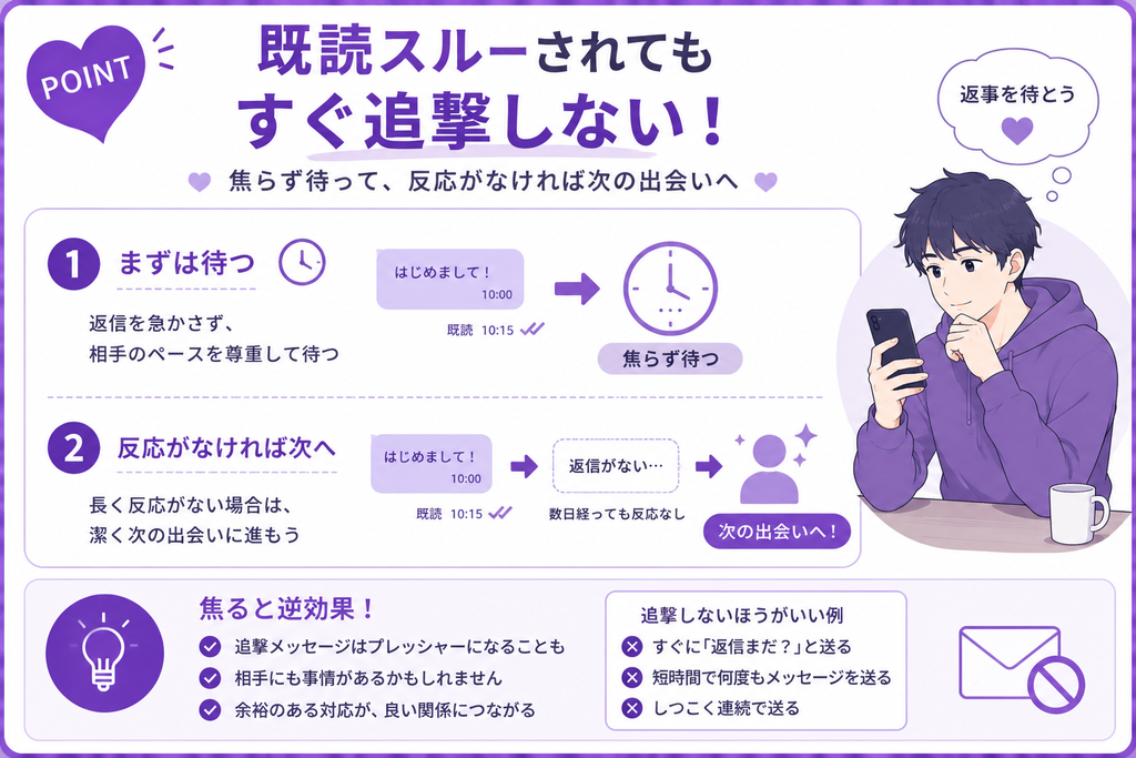 ワクワクメール 既読スルーされてもすぐ追撃しない